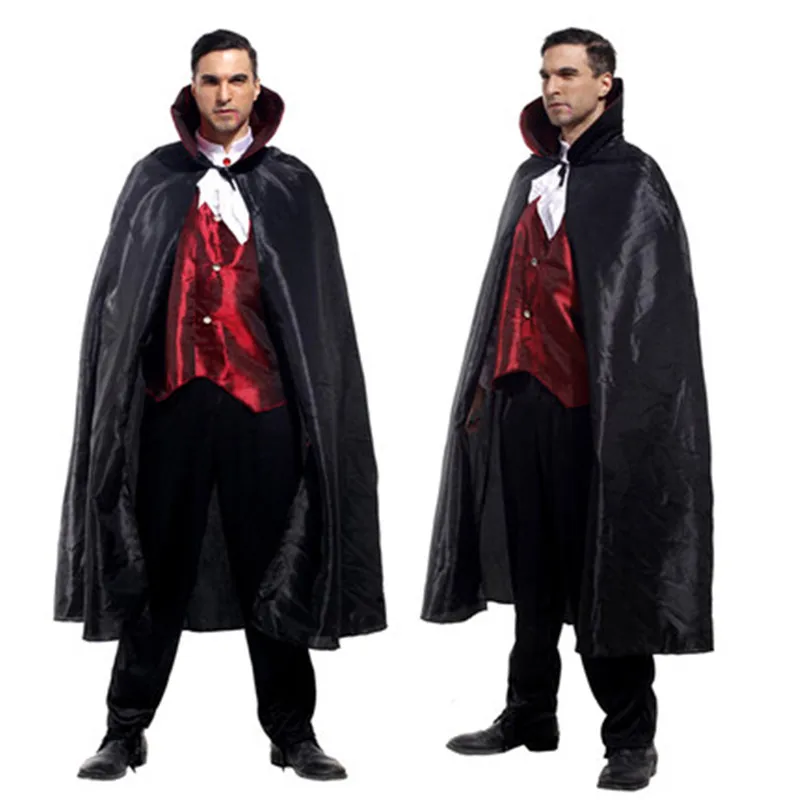 Free Shipping Adult Man Vampire Costume for Halloween Masquerade Party Ghost Devil Fancy Dress Cosplay Clothes with Cloak