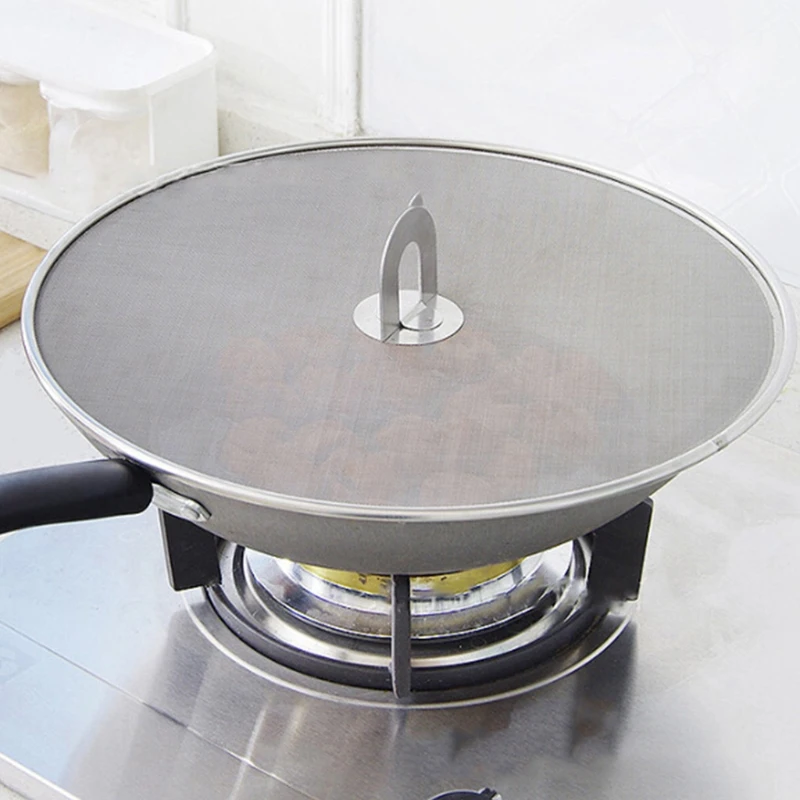 

Frying Pan Cover Splatter Screen Splatter Screen Spill Proof Kitchen Oil Proofing Lid Filter Foldable Hand