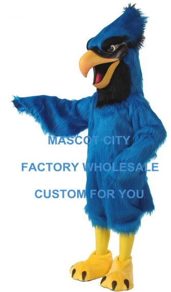 

Long Hair Blue Jay Mascot Costume Deluxe Plush Mascotte Outfit Suit Party Carnival Cosply Costumes SW547