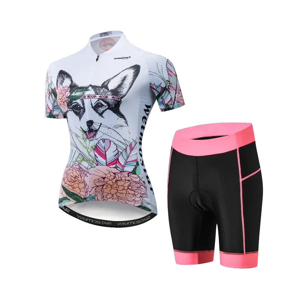 Cycling Set short Sleeve Quick-Dry Cycling Jersey Set MTB Road Bicycle Clothing Breathable Mountain Bike Clothes Dog