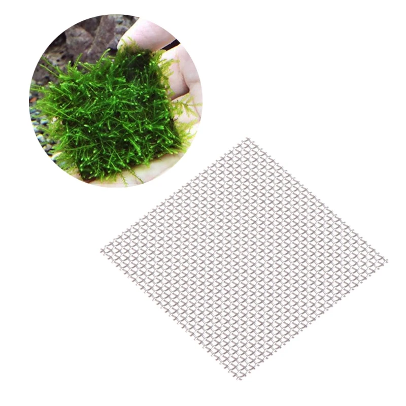 Aquarium Wire Mesh Pad Aquatic Moss Plants Stainless Steel Fish Tank Decoration-m18