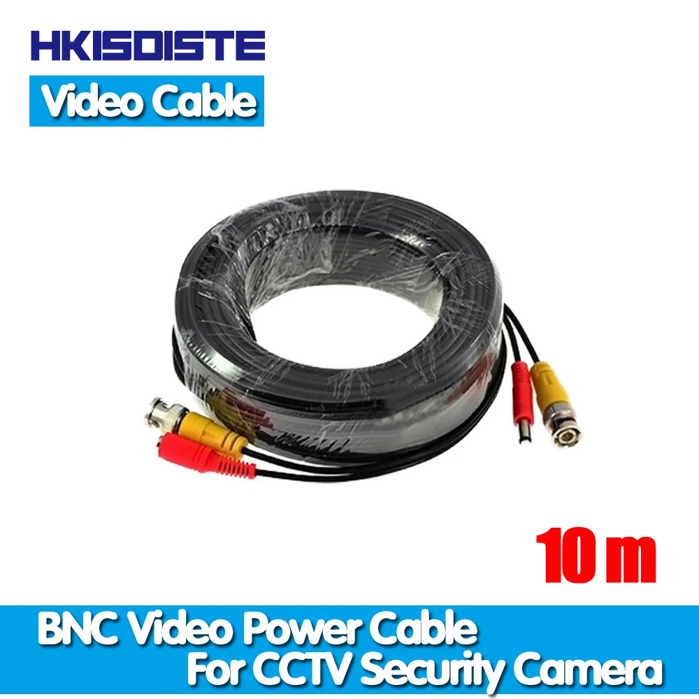 Hkixdiste bnc kabel 10m power video stecker-und spiel kabel für die sicherheit des cctv-kamerasystems