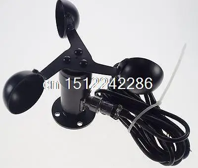 

Wind Speed Sensor Anemometer Three Cups Aluminium Alloyed Current output