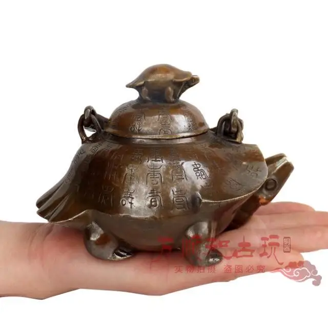 

Special offer antique copper kettle ornaments and turtle turtle longevity longevity turtle crafts gift collection antique teapot