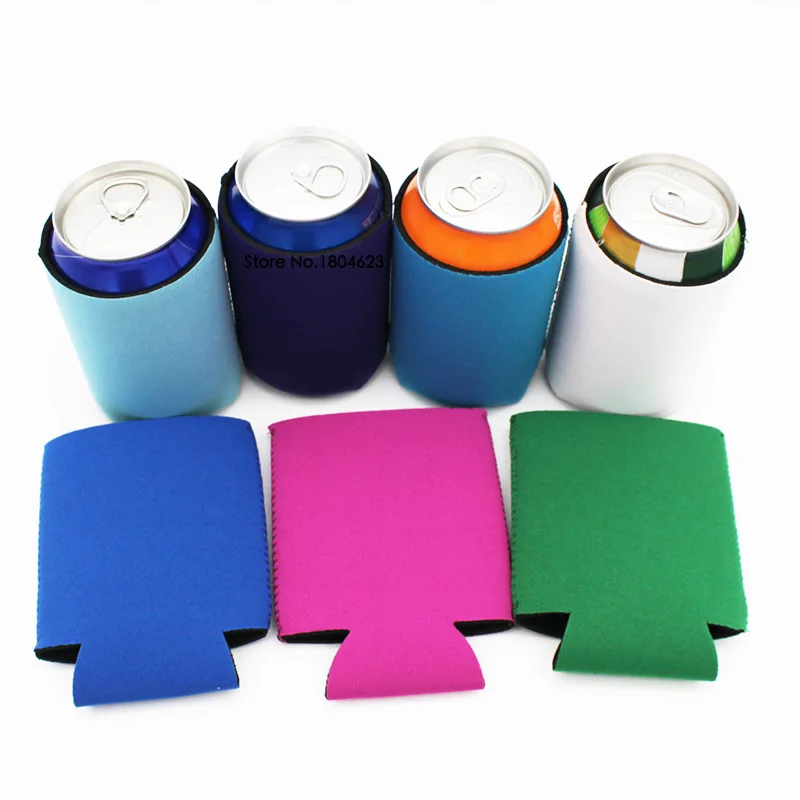 

200pcs Blank color Neoprene Stubby Holdders Wedding Gifts Foldable Stubby Holders Drink Insulators