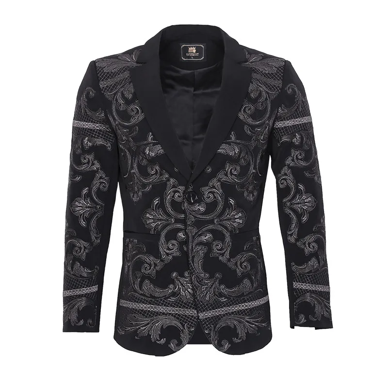 Fanzhuan Free Shipping New Male men\'s fashion casual Palace 2017 winter Wind Baroque embroidery suit British style 710220