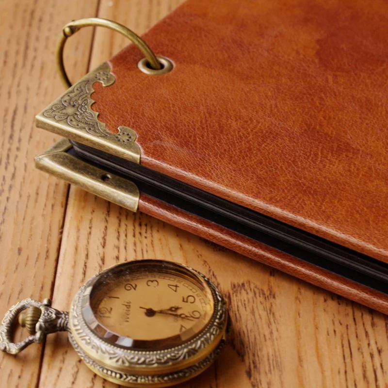 Personalized Vintage Photo Album Leather Baby Wedding Guestbook Alternative /Scrapbook Album