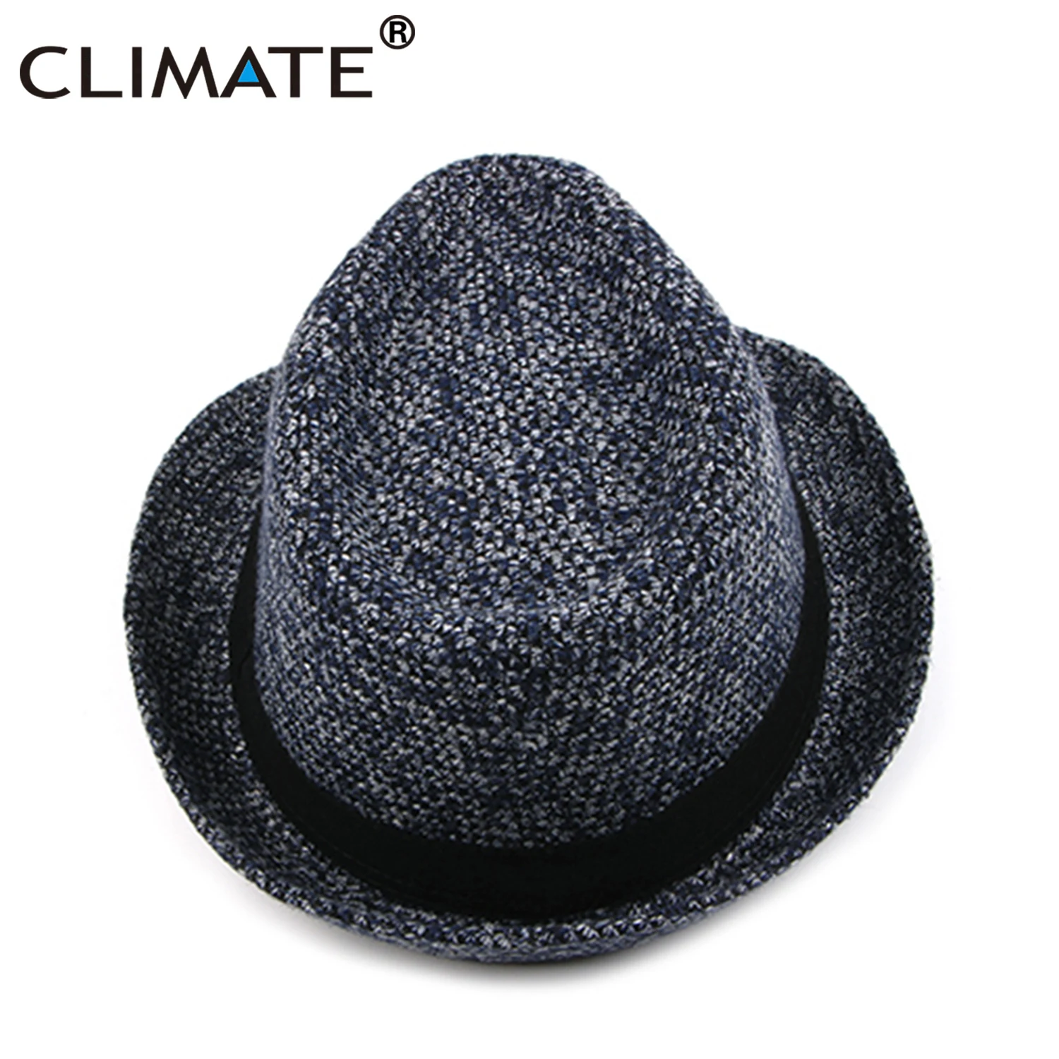 CLIMATE Mens Fedora Hat Solid Gentry Gentleman Hat Jazz Casual Formal Hats for Man Polyester Woolen Mens Fedoras Fedora Hat Cap