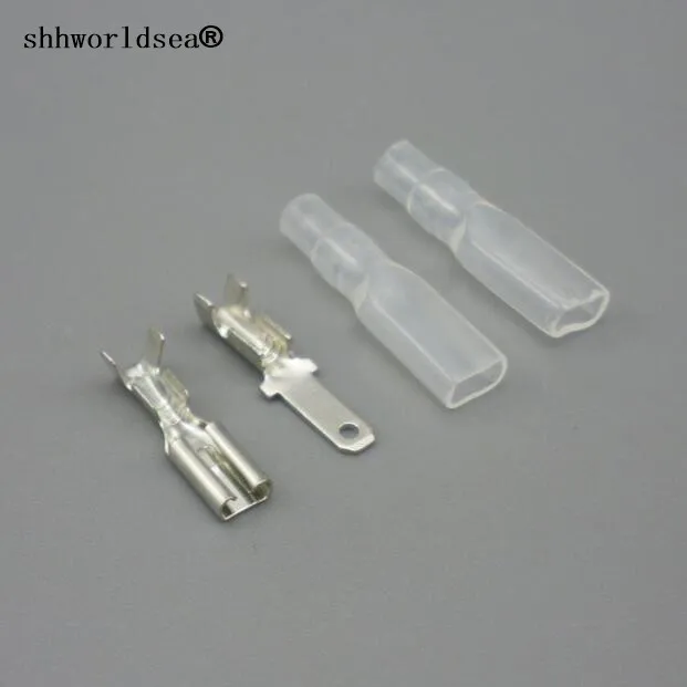 

shhworldsea 100Sets/Lot Free Shipping 2.8mm car Crimp Wire Terminal Female Spade Connector + Male Spade Connector+ Case