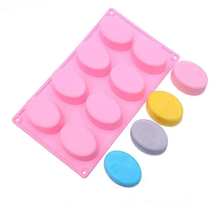 

60pcs 8-Cavity Oval Shape Soap Mold Silicone Chocolate Mould Tray Homemade Making DIY lin4885