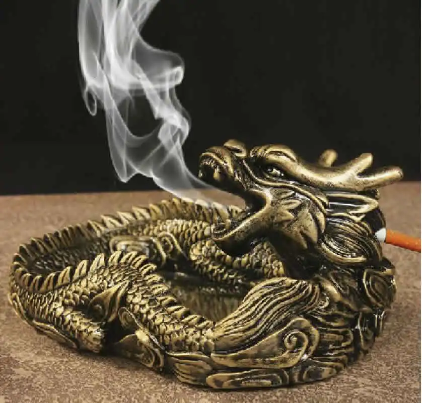 

Creative Domineering Chinese dragon resin ashtray Classic dragon ashtray Office Home Resin Decoration