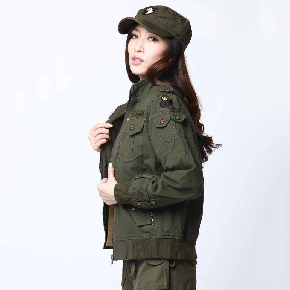 Pockets Military Style Jackets Women Hunting Army Green Tactical Jacket Female Outdoor Long Sleeve Warm Breathable Sports Jacket