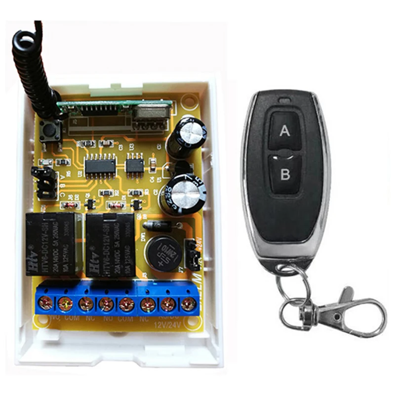 DC12V DC24V 2CH  RF Wireless Remote Control Relay Switch Security System Garage Doors, Electric Doors/window /lamp