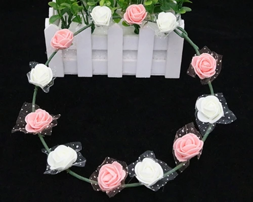 500pcs/lot Fast Shipping 12 flowers Gilr Women Flowers Wreaths Headbands Hairband For Wedding Decorative Bride Beach Wear