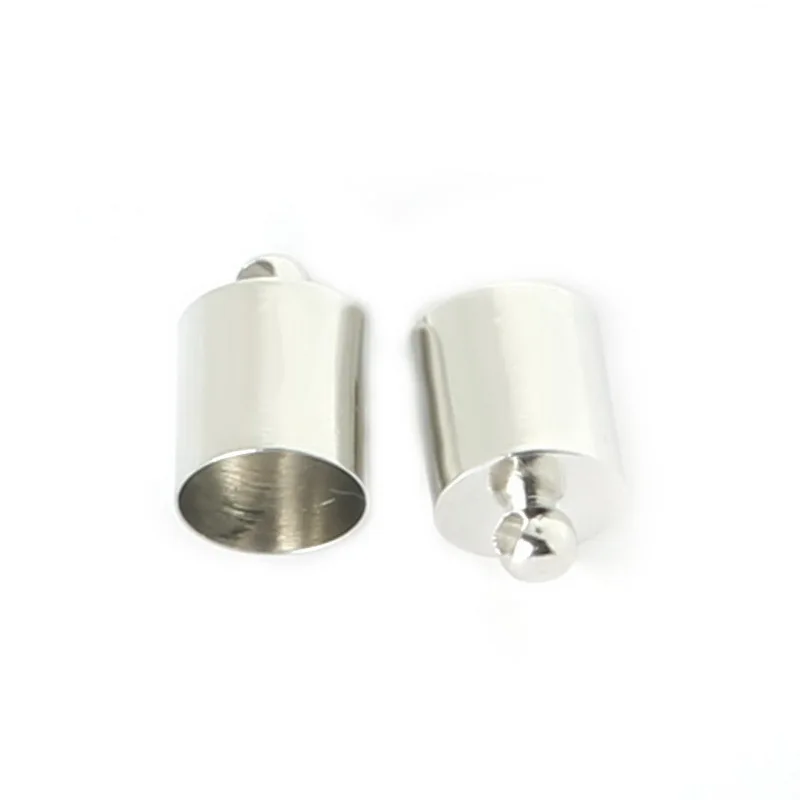 High Quality fitting 7mm round leather 50pcs/ lot end caps jewelry findings DIY FKG045-04