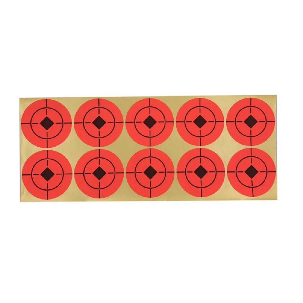 Orange Combination pack 4CM x 250 Counts + 5CM x 250 Counts + 7.5CM x 100 Counts Bullseye Sitckers Shooting Target self adhesive