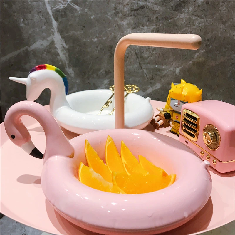 Dessert Plate, Food Containers, Unicorn Pattern, Salad Tray, Restaurant Flamingo Bowl, Kitchen Utensils, Novel Christmas, 1Pc