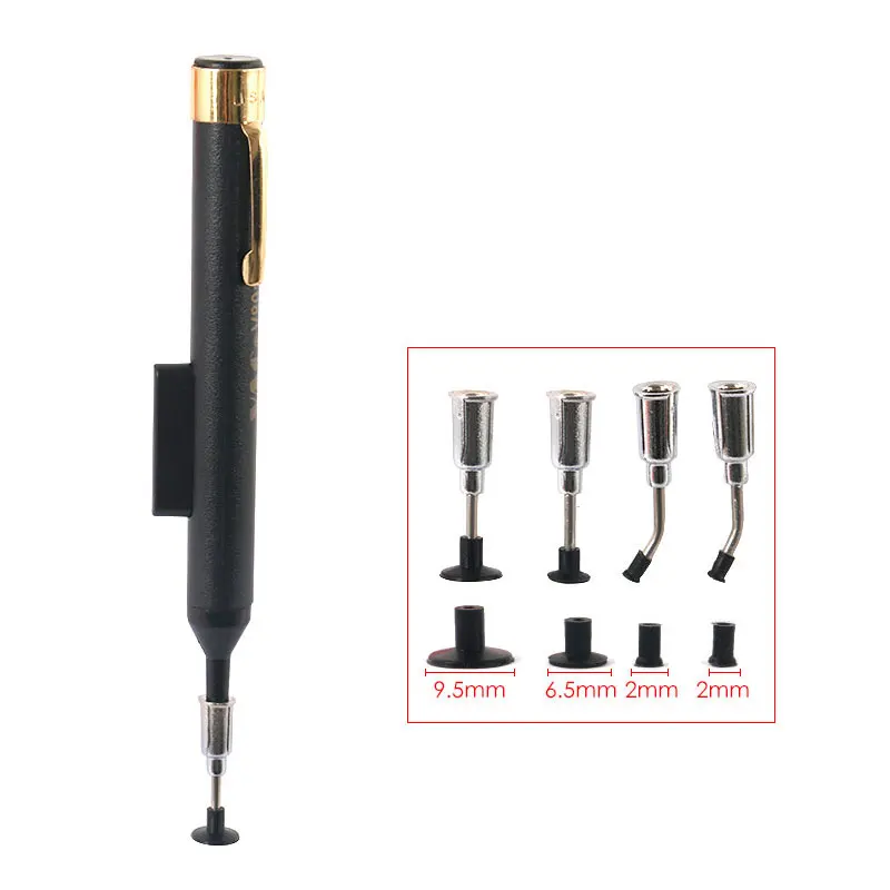 Anti-satic IC Pick-up Vacuum Sucker Pen + 4 Suction Headers for BGA SMD Work Reballing Aids