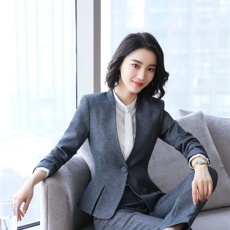 Long Sleeve Elegant Red Formal Uniforms Styles Blazers and Jackets Coat For Business Women Ladies Tops Clothes Outwear OL Blazer