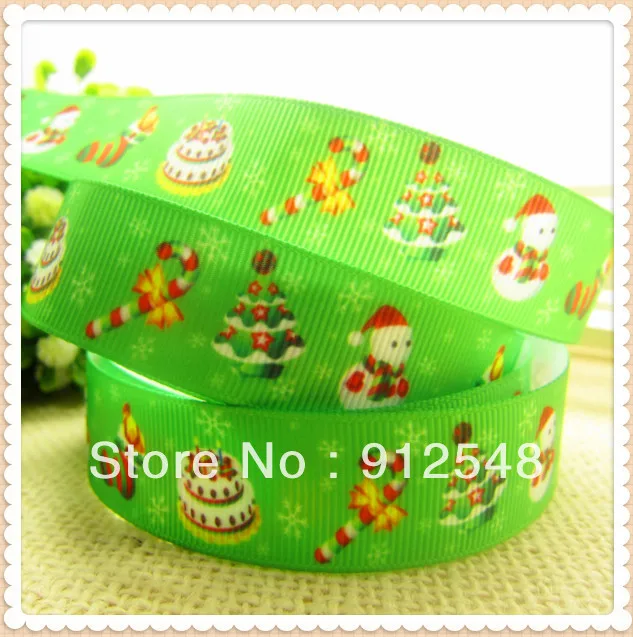 2013 Christmas New arrive,free shipping 7/8'' (22mm) Printed grosgrain ribbon,Christmas tree Christmas Snowman,9141