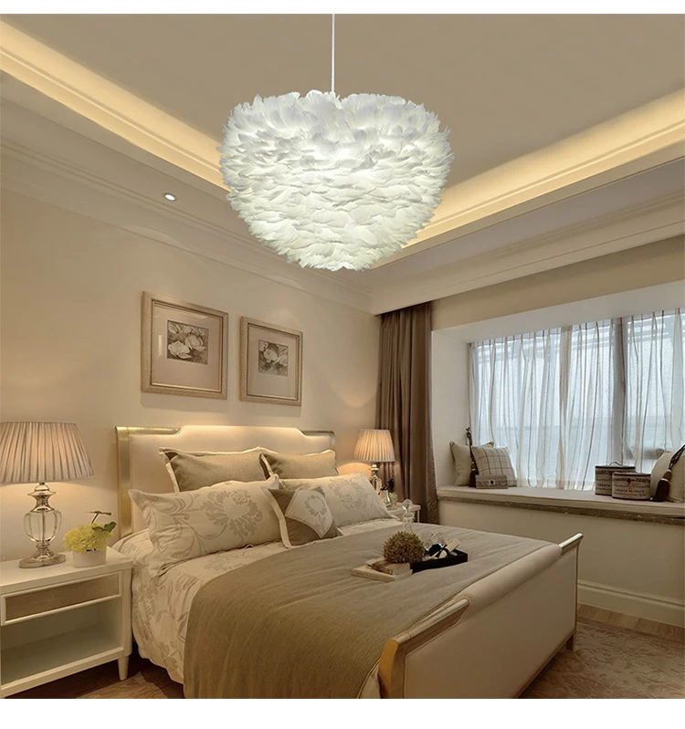 

LED Flower drop wind droplight foyer bedroom dinning living room Modern feather chandelier white fashion chandelier hanging lamp