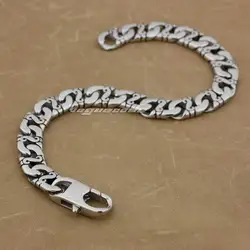 LINSION Stainless Steel Mens Bracelet Biker Link Chain 5A023