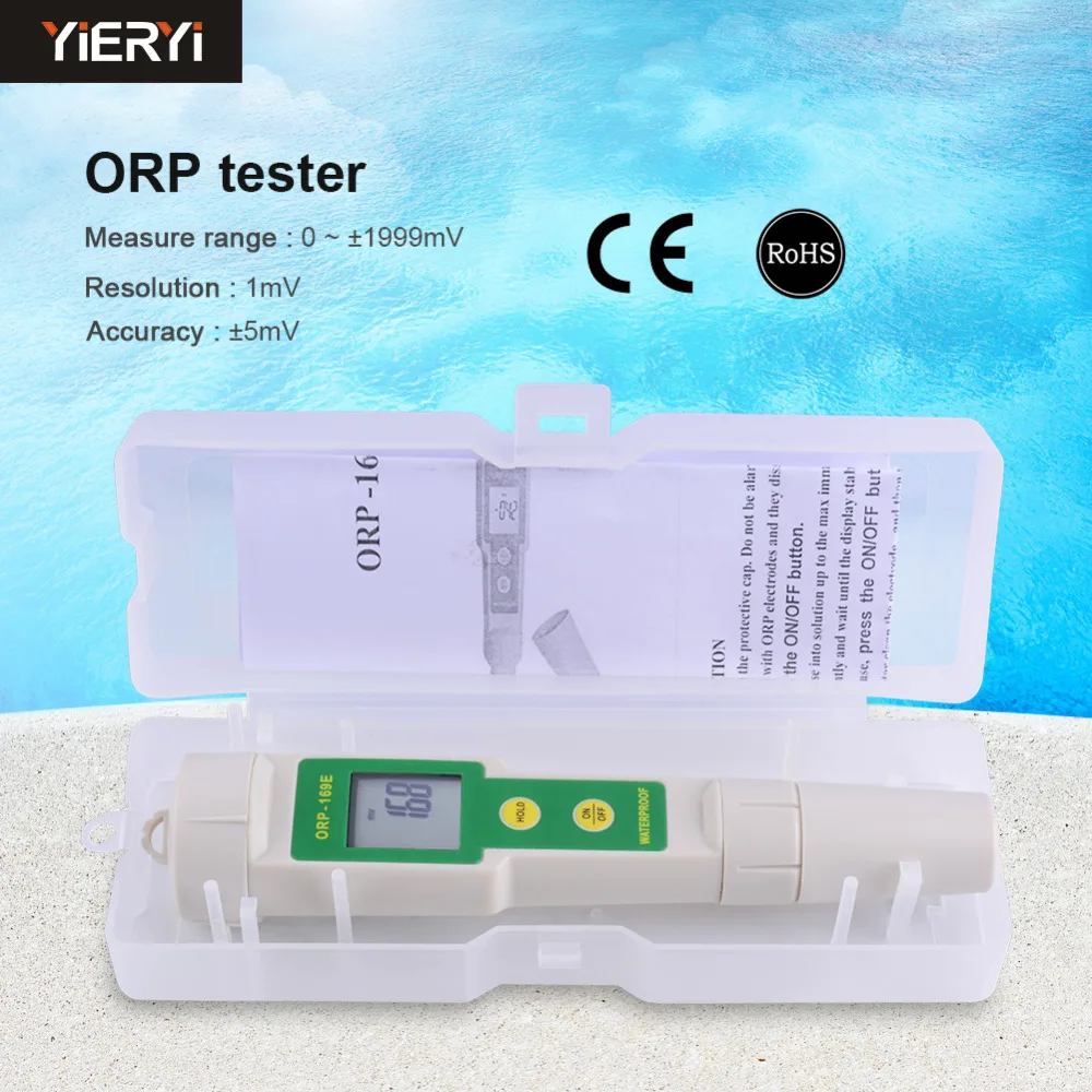 Stylo testeur de qualité de l'eau ORP numérique, avec sonde remplaçable 0 ~ +/-1999mV, réduction du potentiel d'oxydation négatif