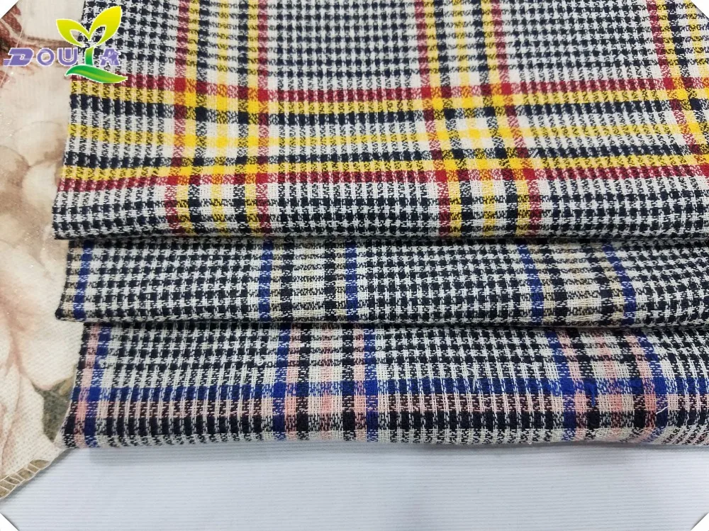 pring and summer dress shirt fabric yarn dyed plaid coat fabric sofa cushion shoes fabric