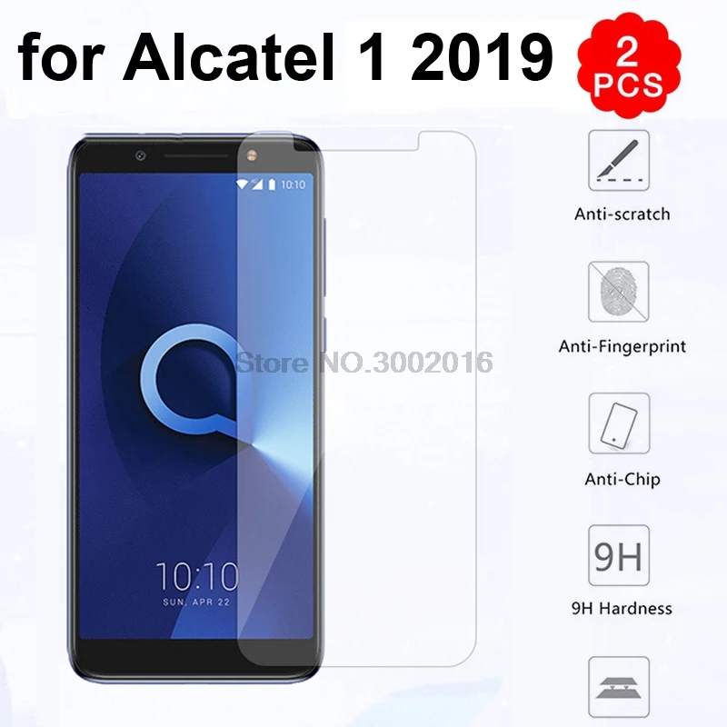 2Pcs Tempered Glass for Alcatel 1 2019 5.0