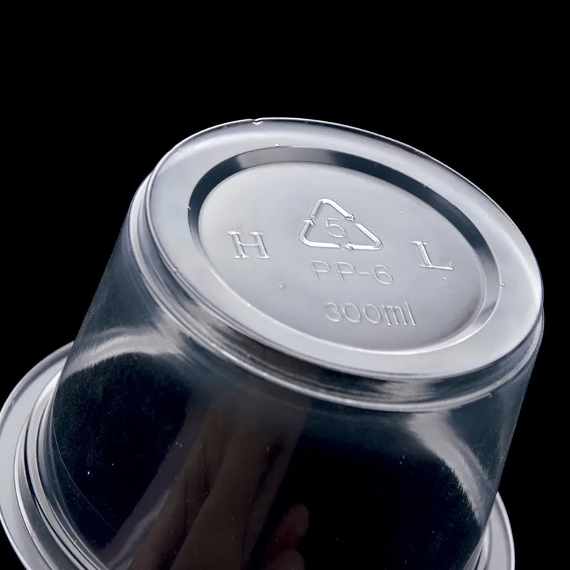 50pcs Disposable Plastic Pudding Cup With Lid Small Containers Dessert Box Wedding Party Birthday 1/2/3/4/5/6/8/10oz