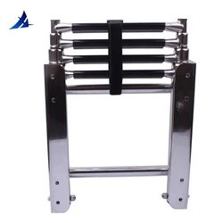 Clearance sale boat accessories marine 4 Step Under Platform Boat Ladder Stainless Steel Boarding Telescoping Ladder