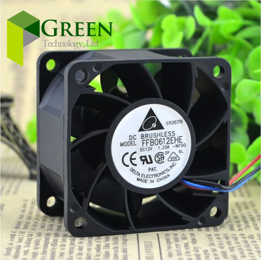 The Original Delta FFB0612EHE 6CM 60mm Server Fan 60*60*38mm 6038 Violent Fan12V 1.2A  3pin 4pin