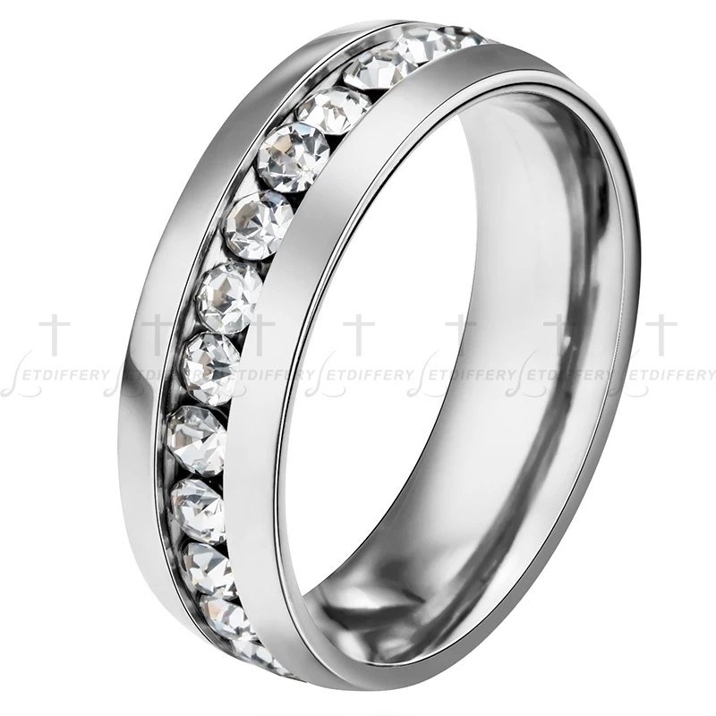 Letdiffery 316L Stainless Steel Charm 6MM  Rings For Couple 4 Colors Ring Anniversary Gifts Jewelry for Men Women