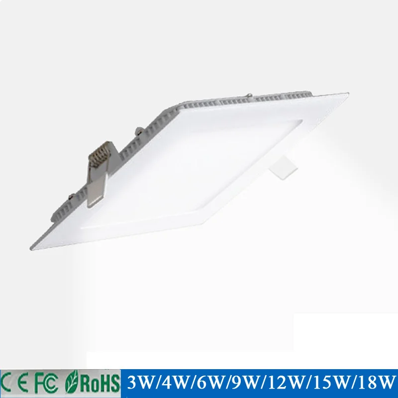 Imagem -05 - Ultra Brilhante w 12 15 18 Led Teto Recessed Downlight Redondo Quadrado Painel de Luz 1800lm Led Painel Lâmpada Luz 20 Peças