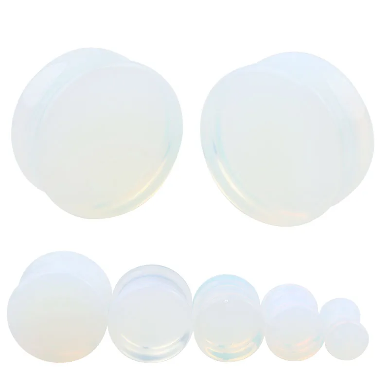 Opalite Stone Ear Gauges Plugs Saddle Ear Tunnel Body Piercing Jewelry Fashion Ear Expander Stretcher Fashion Body Jewelry 40pcs