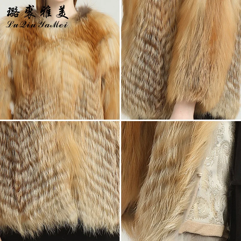 Red Fox Fur Coats Female Natural Fox Fur Jackets Short Style Can Cutomized Big Bust Natural Fur Coats of Fox Genuine Fur Outwear