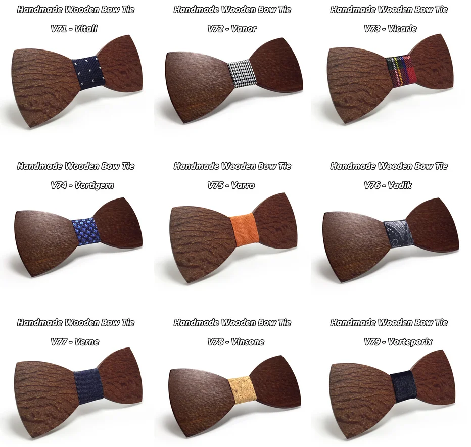 Mahoosive Classic Wooden Bow Tie Men BALCK bowtie wood bow ties