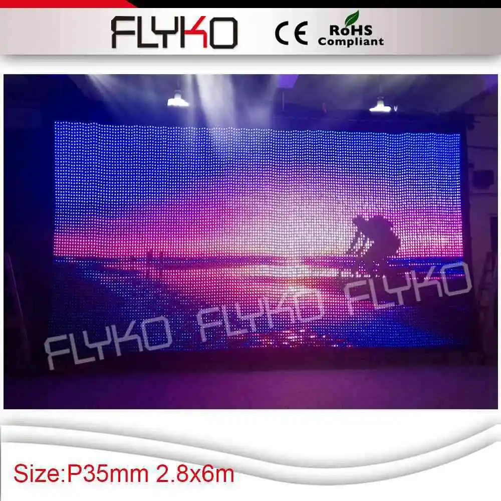 P3.5 2.8*6m flashlight equipment soft  led video curtain with flight case