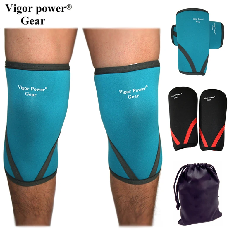 Vigor Power-7mm Neoprene Knee Sleeves, Power Lifting Knee Supports, Weight Lifting Stronger, Fitness Crossfit