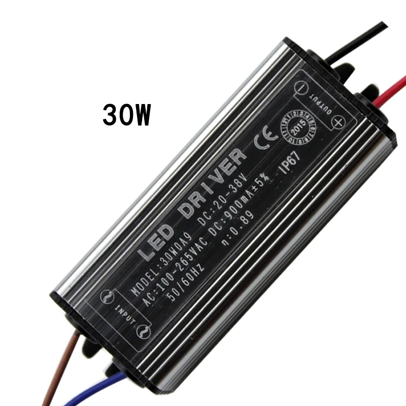 10-50W IP67 Waterproof LED Driver Input AC85-265V Constant Current 300mA Lighting Transformers for DIY LED Floodlight Spotlight