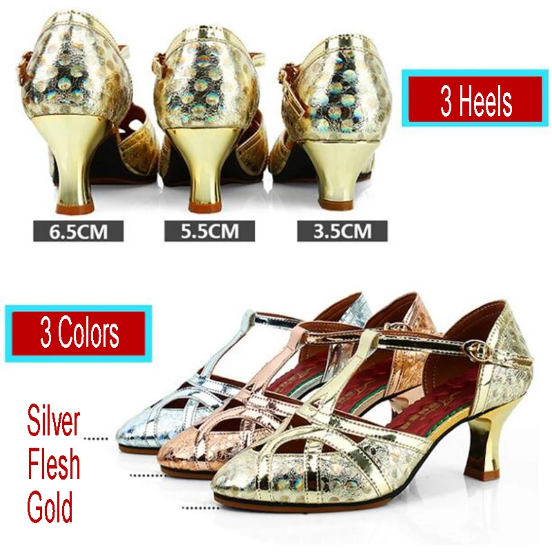 Chaussures de danse latine en cuir pailmétrage pour femmes, Parker fermé, semelle souple, salsa, tango moderne, salle de Rh, phtalchaussures, talon