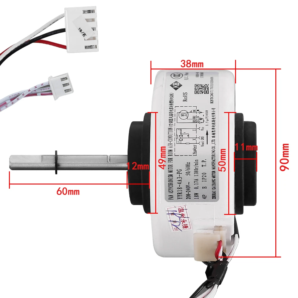 Air Conditioning Motor for TCL Air Conditioner Indoor PG Motor RPG15Q-3 Y4S476A711 YYR18-4A3-PG Hanging Machine Fan Motor