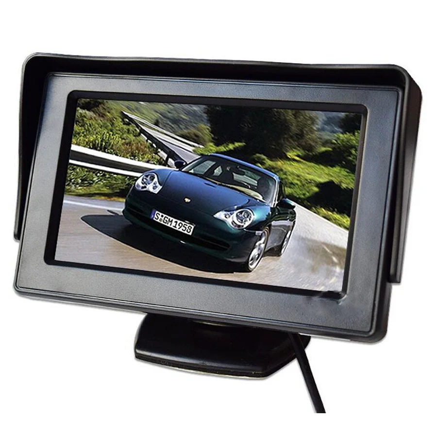 Parking Monitor TFT LCD Car Monitor Sun Shield 4.3 Inch Screen with CCD Night Rear View Camera for opel astra h for Seat Leon