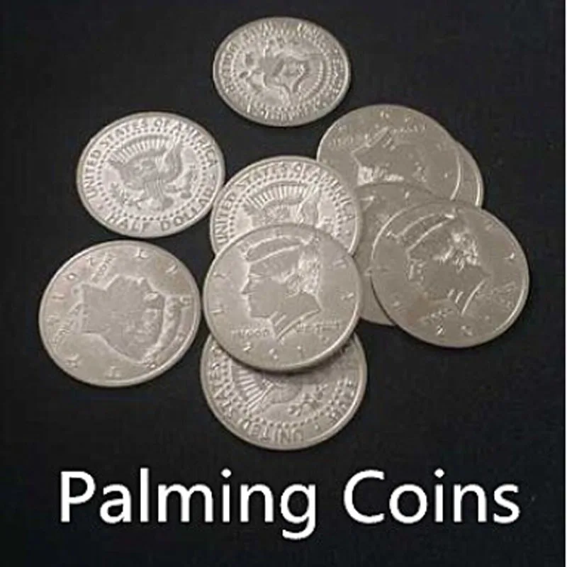 Palming Munten (Half Dollar Versie)-Metalen, super dunne, 10 stks, goocheltruc, gimmick, accessoires, mentalisme. klassieke speelgoed