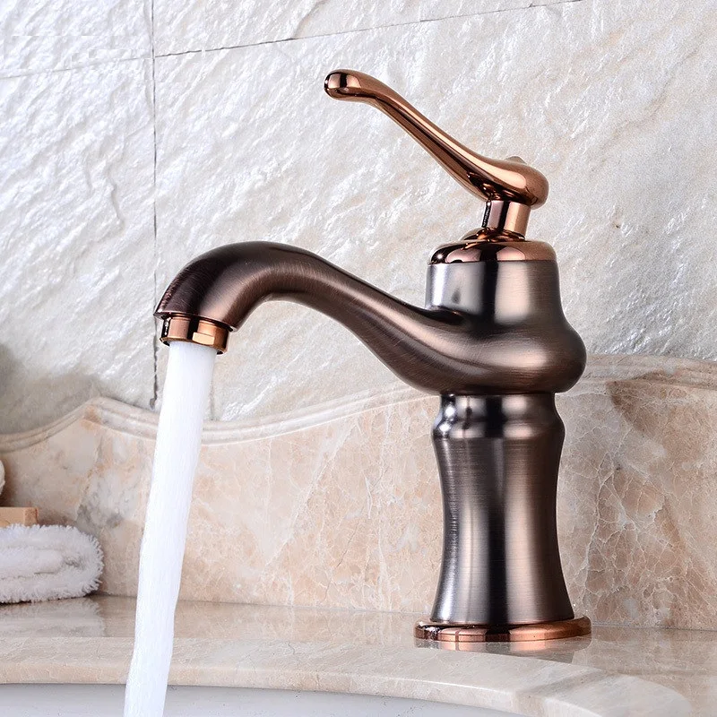 Vidric oil rubbed bronze basin faucet Brass Vessel Sink faucet hot and cold mixer tap golden cock bathroom faucet