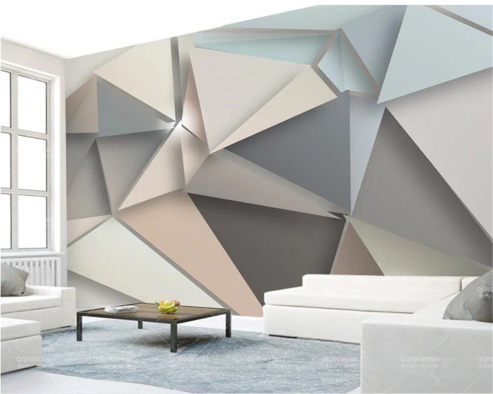 Custom wallpaper mural stereo triangle polygon modern style TV background wall 3d wallpaper mural papier peint tapety