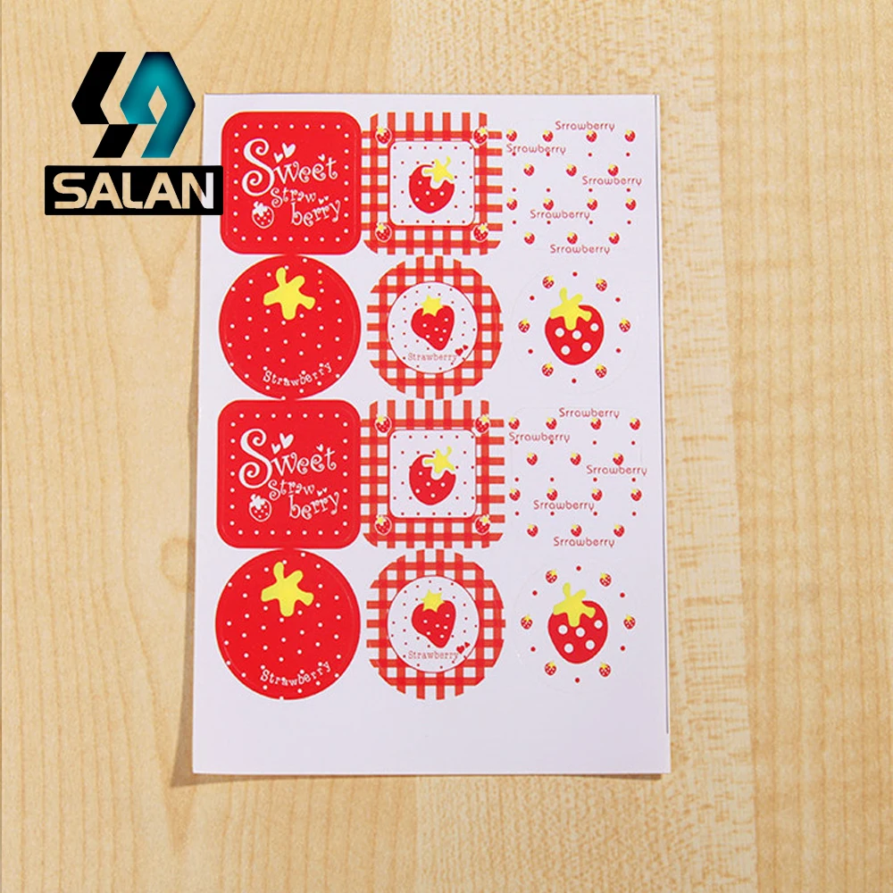 Lovely pink strawberry series pressure sensitive seal sticker decorative stickers spot D43  Free Shipping