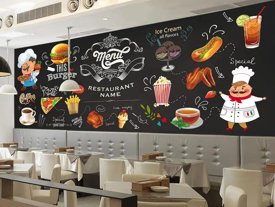 

Custom modern wallpaper, 3D photo mural for western restaurant fast food restaurant in Hamburg shop background wall wallpaper