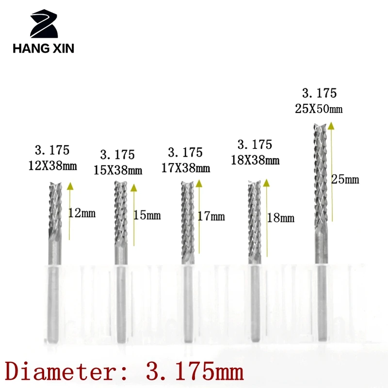 Fresadora PCB de carburo de tungsteno de 3.175MM, 1 piezas, enrutador CNC de nivel de madera, herramienta de fijación de máquina de grabado de Metal, fresado de extremo