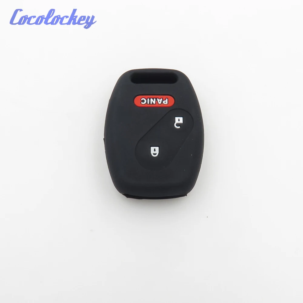 Cocolockey Silicone Car Key Cover Fob Case Skin Set 3Buttons For Honda FIT INSIGHT Civic Accord Remote Keyless Holder 2+1 Button